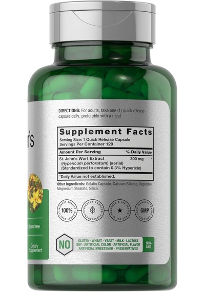 Horbäach St John's Wort Herbal Extract 300 Mg 120 Caps Aromasız