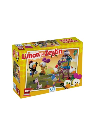 Limon İle Zeytin 100 Parça 34x24cm Çocuk Puzzle Yapboz Serisi