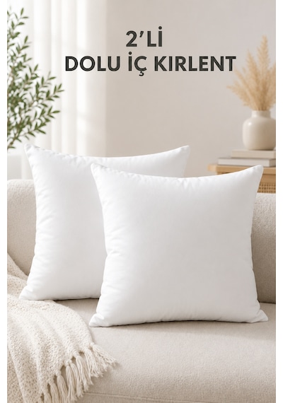 2'li İç Kırlent Silikon Elyaf Dolgulu Koltuk Kırlenti İç Yastık Dolgusu Kırlent İçi 45x45 Cm 45 x 45