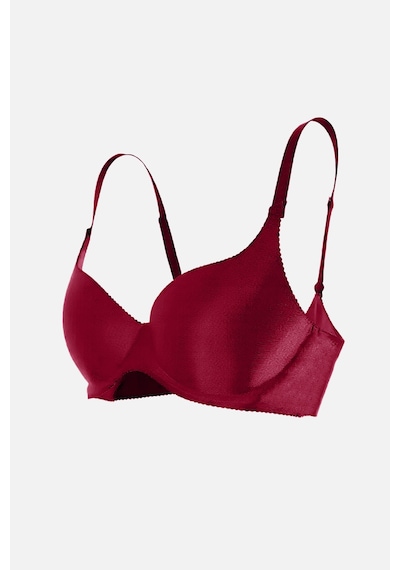 Merry See Dikişsiz Balensiz Lazer Kesim İzbırakmaz Görünmez Push Up Sütyen Bordo