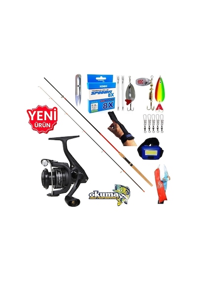 Okuma Revenger Rv-4000a 270cm 10-35gr Karbon Red Zoom Turna Spin Olta Takımı Seti