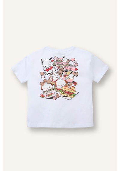 Defacto Pochacco Penye Kısa Kollu Tişört Kız Bebek H4861a526smwt34 Beyaz-wt34