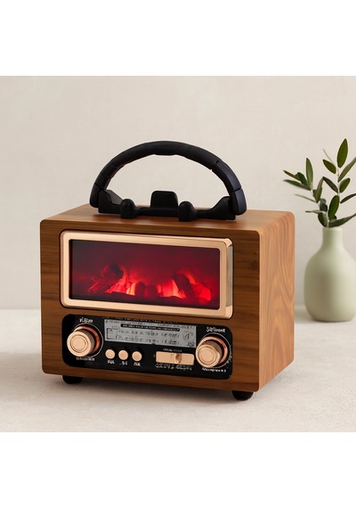 Şarjlı Retro Bluetooth Hoparlör - Fm Radyo, Usb/tf Mp3 Çalar