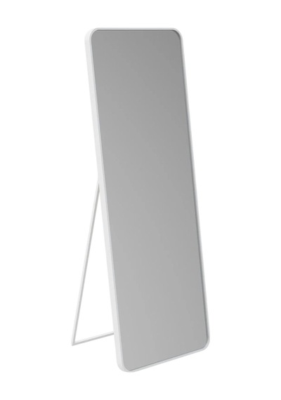 Raven Oval Kesim Modern Metal Ayaklı Boy Aynası 170 X 60 Beyaz