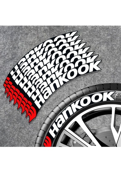 Motosiklet & Araç Hankook 3d Oto Lastik Jant Yazısı Şerit Sticker Arma Oto Sticker 4 Adet 2.5 Cm