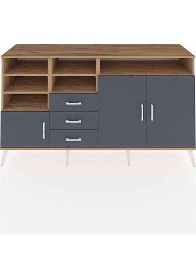 Kronos Konsol 7 Raflı 3 Çekmeceli 3 Kapaklı 176x59x99 Çam-antrasi Çam-antrasit