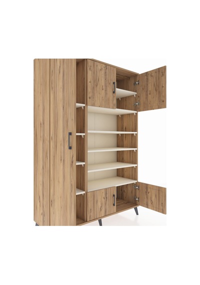 Hyperion Dolap 10 Raflı 5 Kapaklı 132x44x195 Çam-çam/aytaşı Çam