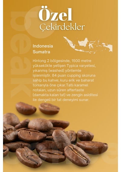 Indonesia Sumatra Typica Çekirdek Kahve 250 Gr , %100 Arabica Çekirdek Kahve