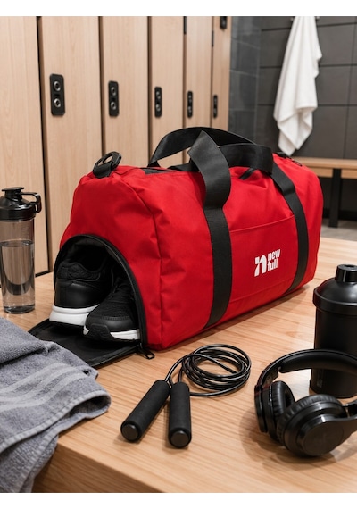 Newfull Sport Ayakkabı Bölmeli Astarlı Su Geçirmez Seyahat Ve Spor Çantası-orta Boy Kırmızı