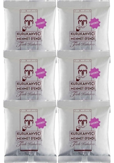 Kurukahveci Mehmet Efendi Kafeinsiz Türk Kahvesi 6 x 50 G