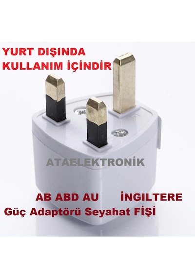 Universal Fiş Priz Çevirici Usa Ve İngiliz Türk Priz Çevirici Dön