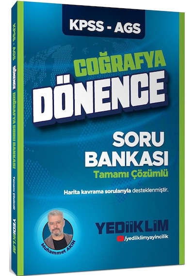 Yediiklim Yayınları Kpss Ags Dönence Coğrafya Tamamı Çözümlü Soru Bankası