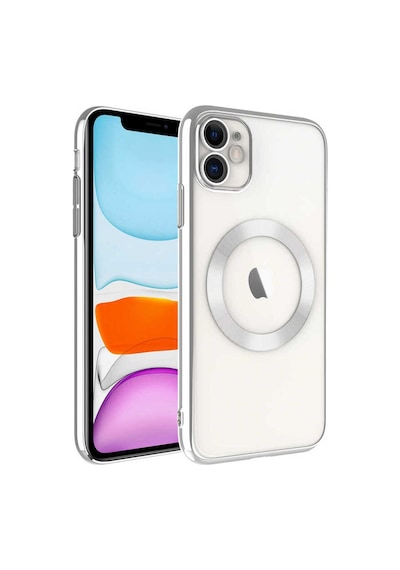 Apple iPhone Uyumlu 11 Wireless Şarj Özellikli Sert Pc Dsb Riksos Magsafe Kılıf gümüş