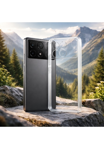 Poco X6 Pro Uyumlu Kılıf Şeffaf Kamera Korumalı 3d