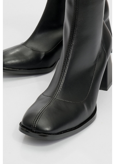 Luvishoes Luvi Shoes Plesa Siyah Kadın Kalın Topuklu Bot Siyah