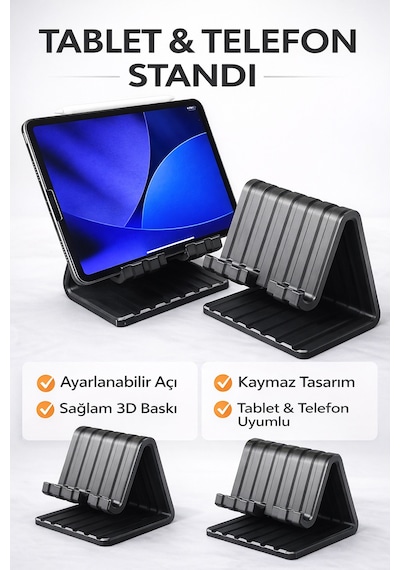 Minimalist Apple iPad Uyumlu & Tablet Standı Masaüstü Tablet Tutucu Ve Destek Aparatı
