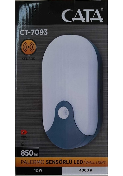 Cata 12w Sensörlü Dekoratif Led Aplik Ct 7093 Beyaz - Gri
