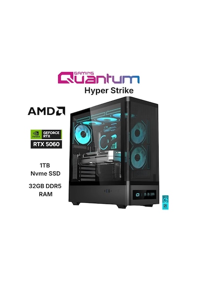 Quantum Gaming Hyper STRIKE R5-7500F 32 GB 1 TB NVMe SSD 8 GB RTX5060 Gaming Desktop