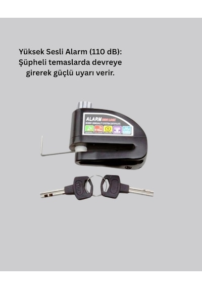 110 Db Alarm Disk Kilidi Motosiklet Scooter Bisiklet Güvenlik Najmaddin