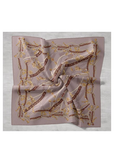 Silk Home Twill İpek Detailed Belt Eşarp Bej