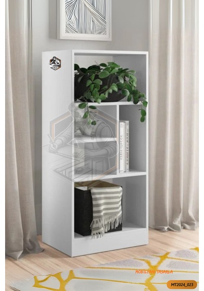 Tamamı Mdf 5 Bölmeli Modern Beyaz Kitaplık Salon/yatak Odası/çalı