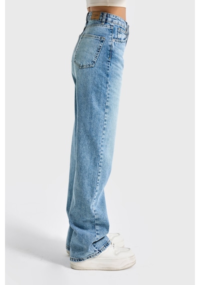 it's basic Kadın T.kot Rengi Doris 4s5-80 Straight Fit Yüksek Bel %100 Koton İç Boy 80cm Denim Jean Tint 2s5-67