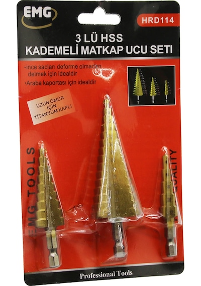 3 Parça Hss Kademeli Matkap Ucu Set 5570