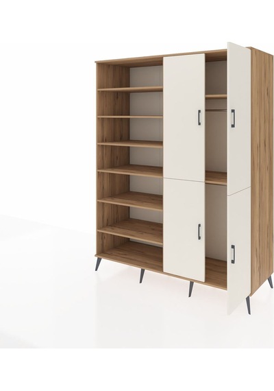 Kronos Gardrop 8 Raflı 4 Kapaklı 2 Askılı 176x59x221 Çam-aytaşı/çam Aytaşı/çam Kronos Gardrop 8 Raflı 4 Kapaklı 2 Askılı 176x59x221 Çam-aytaşı/çam Aytaşı/çam