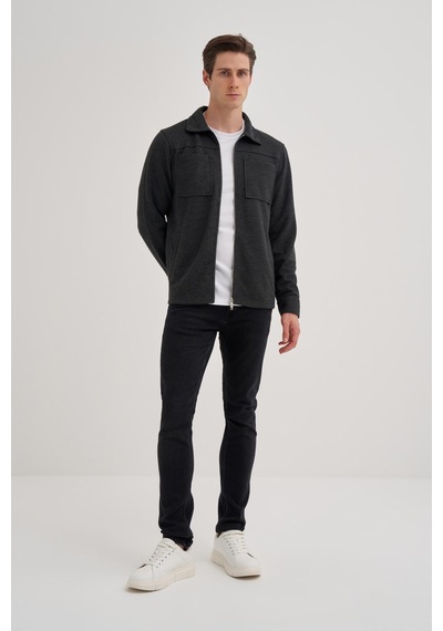 Cazador 5098 Erkek Sweatshirt Hırka Antrasit Melanj