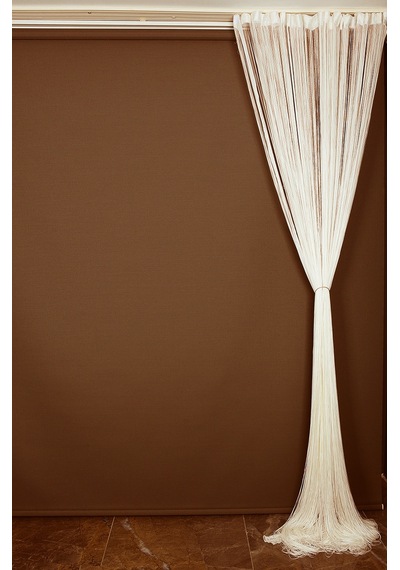 İp Perde İnce Zincir Krem Renk 300 X 280 Cm Krem
