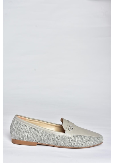 Fox Shoes P820940209 Gri Düz Tabanlı Günlük Kadın Babet Gri-suni Deri Gri