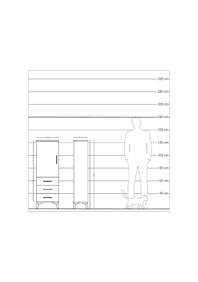 Arges Dolap 2 Raflı 3 Çekmeceli Tek Kapaklı 44x30x134 Çam-çam Çam