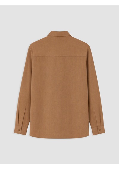 Lcw Eco Bej Regular Fit Keten Görünümlü Erkek Gömlek