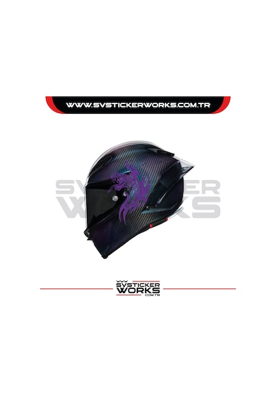 Yılan Sticker Kask Sticker Kasklar Uyumlu Tek Yön 1 Adet Mor