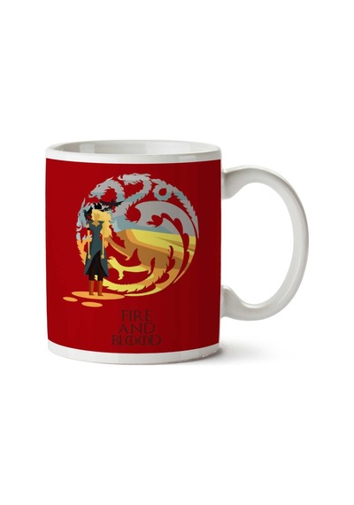 Fire And Blood Daenerys Targaryen Game Of Thrones İki Tarafı Baskılı Kupa Bardak