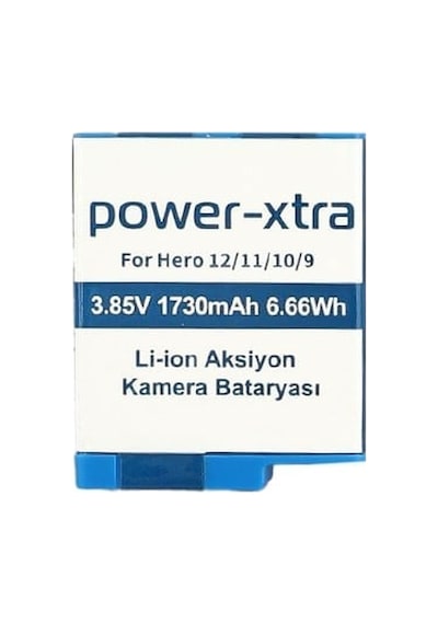 Power-xtra - Hero 9/10/11/12 - 3.85v 1730 Mah Li-ion Aksiyon Kamera Bataryası