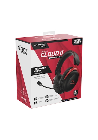 HyperX Cloud II HHSC2X-BA-RD/G Kablosuz 7.1 Surround Oyuncu Kulaklığı