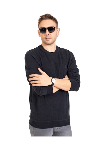 Erkek Klasik Regular Kalıp Pamuklu Selanik Yuvarlak Yaka Sweatshirt 1111-Füme-Füme