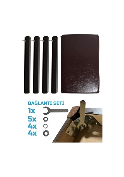 Midex Tbx-144sr Üst Kalite Piyano Taburesi Gizli Bölmeli Kahve Renk 32x54x48 Açık Bej