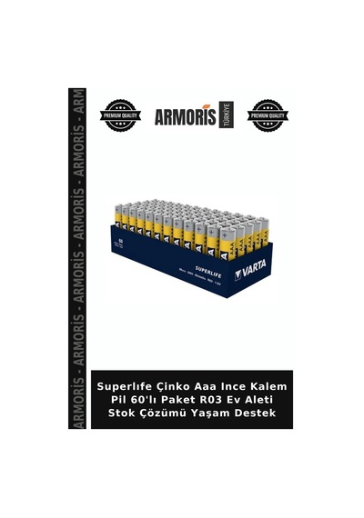 Superlıfe Çinko Aaa Ince Kalem Pil 60'lı Paket R03 Ev Aleti Stok Çözümü Yaşam Destek