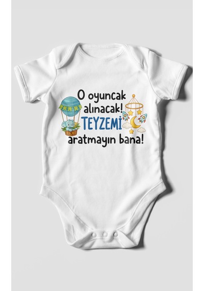 Morivokids Teyzeye Özel Kısa Kollu Bebek Body %100 Pamuk Zbn312-kk Beyaz