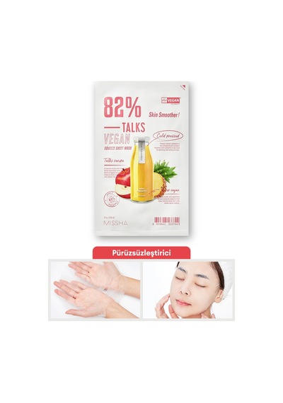 Missha Talks Vegan Squeeze Sheet Mask Pürüzsüz Görünüm Sunan Vegan Yaprak Maske - Skin Smoother