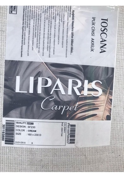 Liparis Halı Toscana 230k Serisi Triko Akrilik Salon Oturma Yatak Odası Halısı Krem