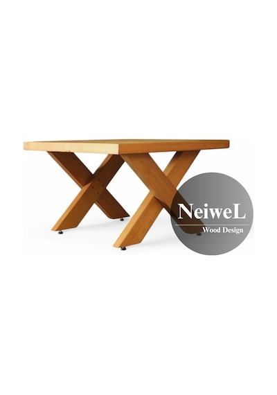 Neiwel Coel Doğal Ahşap Sehpa-70-70 Açık Ceviz