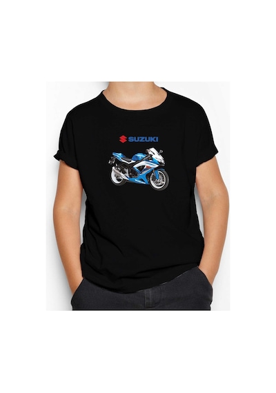 Zepplin Giyim Suzuki GSX R600 Siyah Çocuk Tişört Siyah