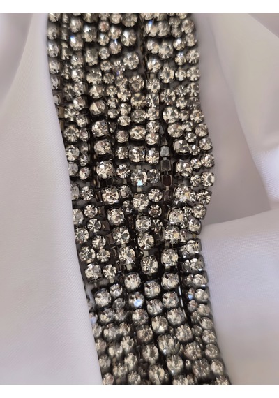 Çoklu Döküm Su Yolu Rhinestone Füme Renk Kristal Bileklik