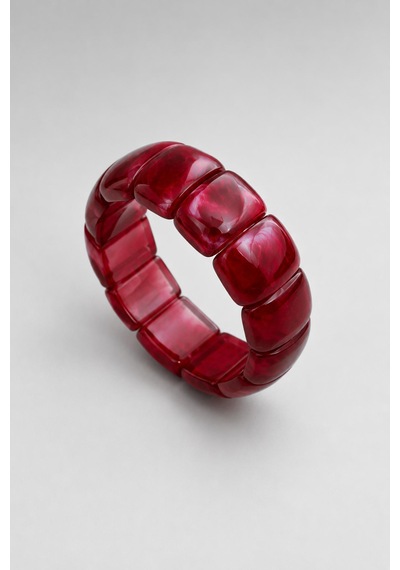 Bordo Bubble Form Bileklik