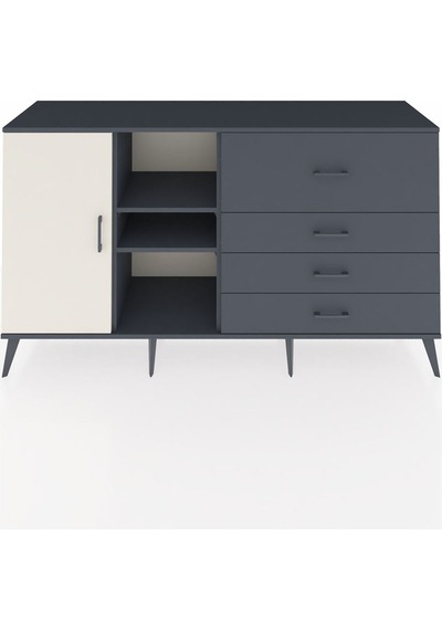 Hyperion Konsol 4 Raflı 4 Çekmeceli Tek Kapaklı 176x44x99 Antras Antrasit-aytaşı/antrasit Hyperion Konsol 4 Raflı 4 Çekmeceli Tek Kapaklı 176x44x99 Antras Antrasit-aytaşı/antrasit