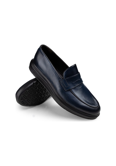 Deery Hakiki Deri Mavi Loafer Erkek Ayakkabı Mavi (539805989) Mavi