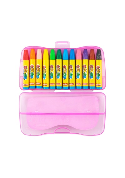 Bigpoint Pastel Boya 12 Renk - Pembe Kutulu X 3 Adet Karışık